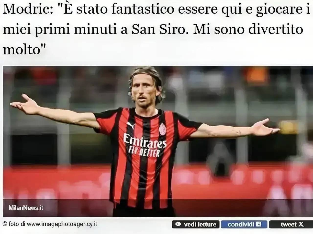 意甲媒体热议：莫德里奇是真正的领袖！赛后10分钟还在场上给年轻球员讲解一些动作